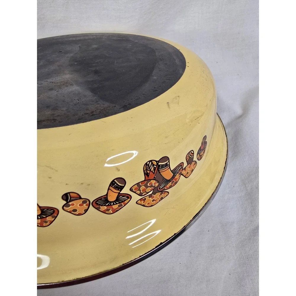 Vintage MARUBISHI Mushroom Enamelware Cookware‎ 9.5